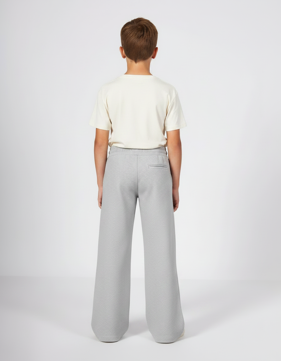 Pantalon Patte D'Éléphant Gris Molletonné Ample Décontracté Enfant - vue 2