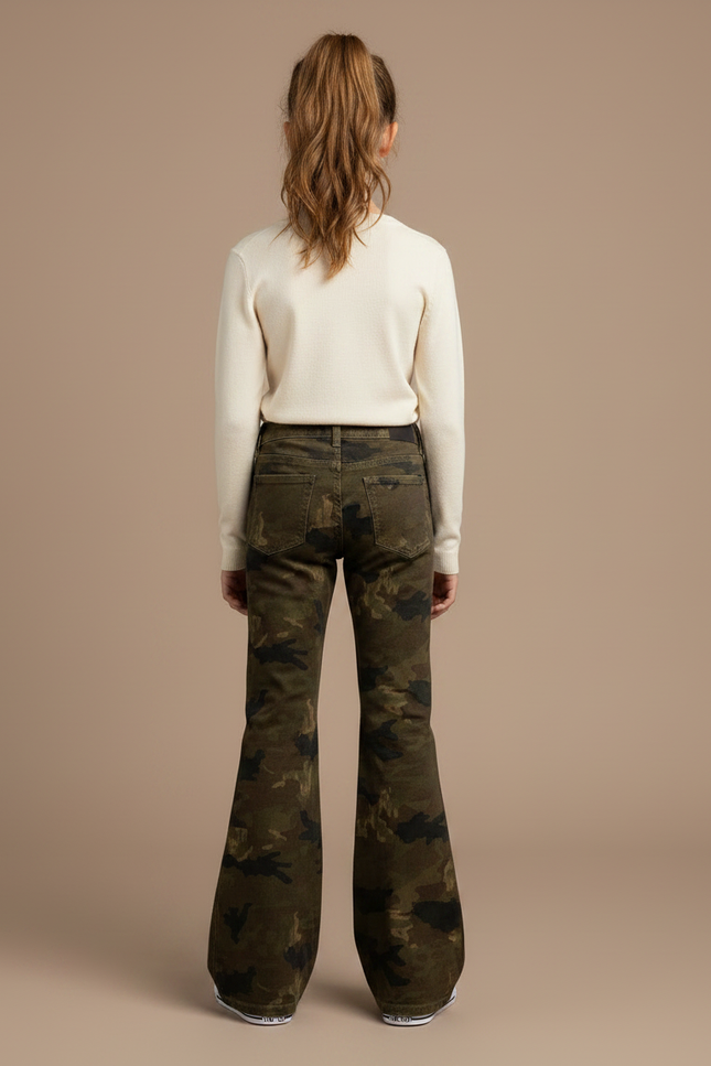 Pantalon Patte D'Éléphant Camouflage Militaire Évasé Enfant - Imprimé Jean - vue 2