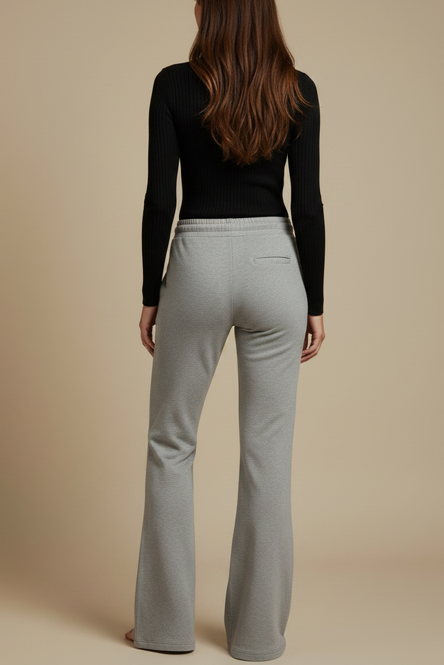 Pantalon Patte D'Éléphant Gris Cordon Confortable Évasé - Molleton - vue 2
