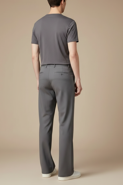 Pantalon Patte D'Éléphant Homme Gris Formel Élastique Élégant - Polyester - vue 2