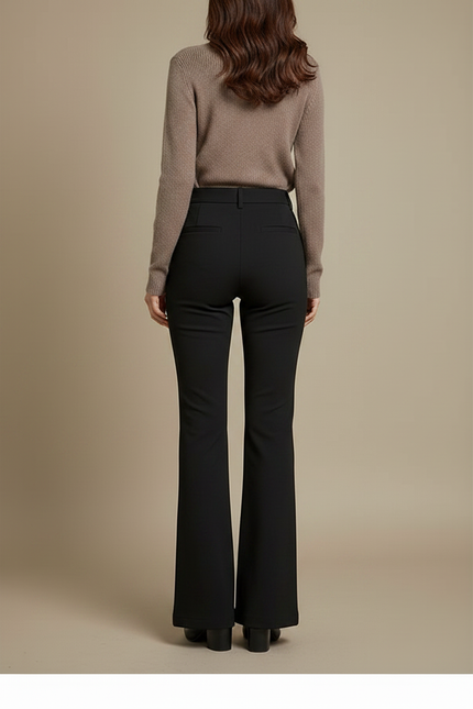 Pantalon Moulant Patte D'éléphant - Noir Polyester - vue 2