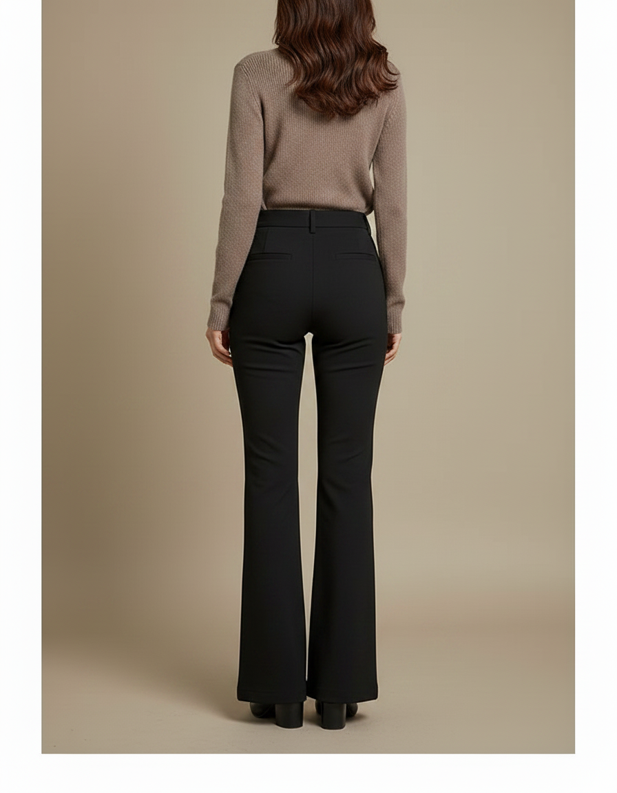 Pantalon Moulant Patte D'éléphant - Noir Polyester - vue 2