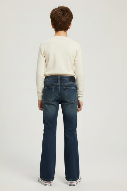 Pantalon Patte D'Éléphant Jean Bleu Délavé Confortable Enfant - vue 2