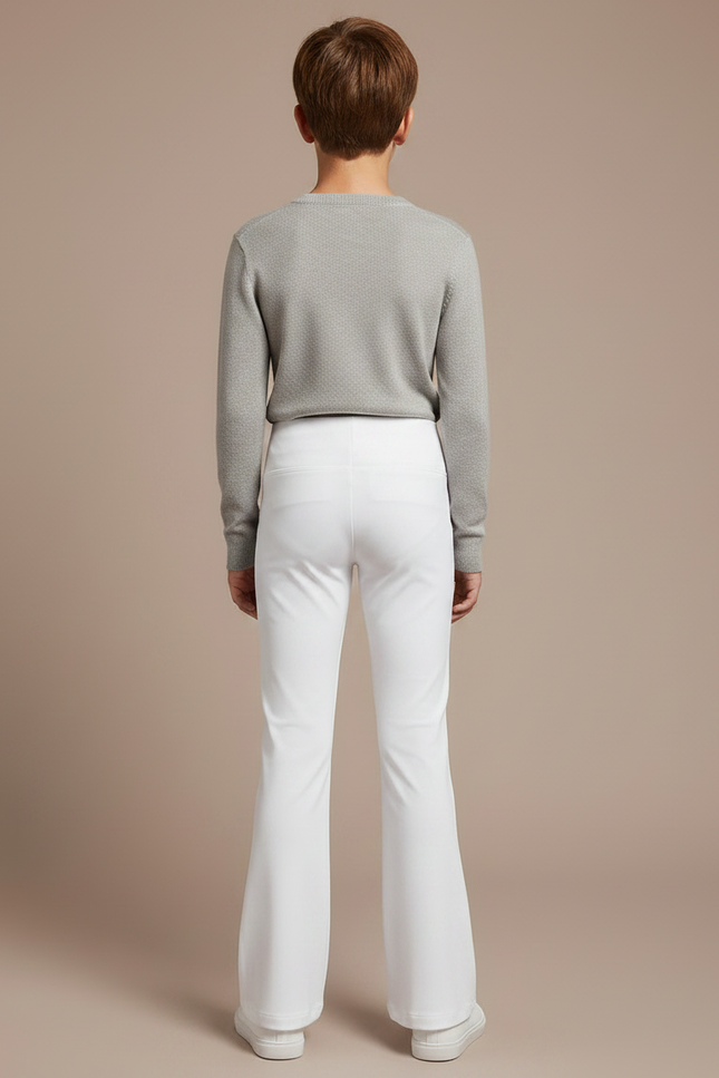 Pantalon Patte D'Éléphant Blanc Uni Évasé Confortable Enfant - Maille - vue 2
