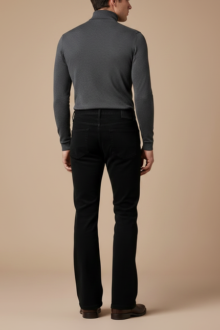 Pantalon Patte D'Éléphant Noir Évasé Velours Côtelé Homme - Cordé - vue 2