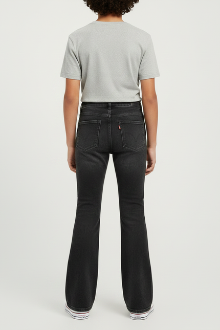 Pantalon Patte D'Éléphant Évasé Noir Denim Enfant - Jean - vue 2