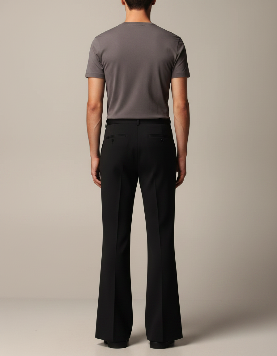 Pantalon Patte D'éléphant Ouvert En Bas - Noir Polyester - vue 2