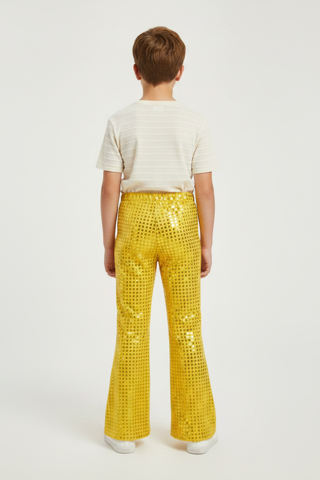Pantalon Patte D'éléphant Jaune - Polyester - vue 2