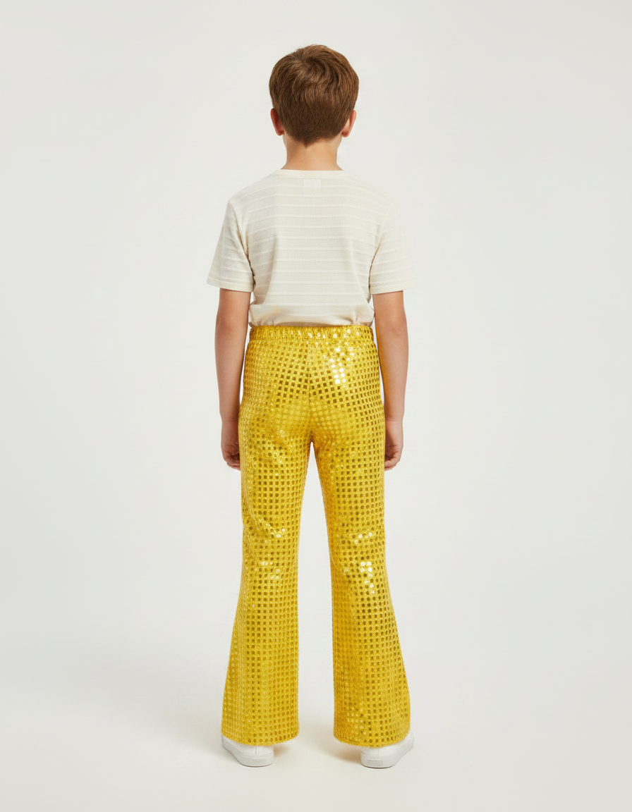 Pantalon Patte D'éléphant Jaune - Polyester - vue 2