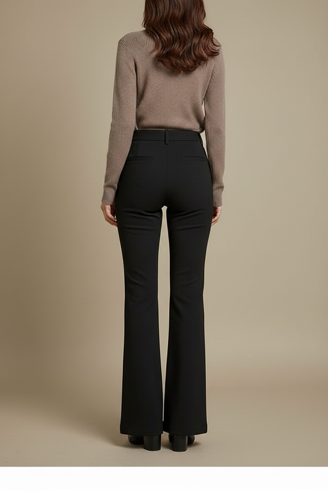 Pantalon Moulant Patte D'éléphant - Noir Polyester - vue 2
