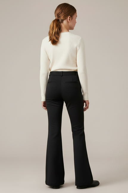 Pantalon Patte D'Éléphant Noir Évasé Stretch Confortable - Polyester - vue 2