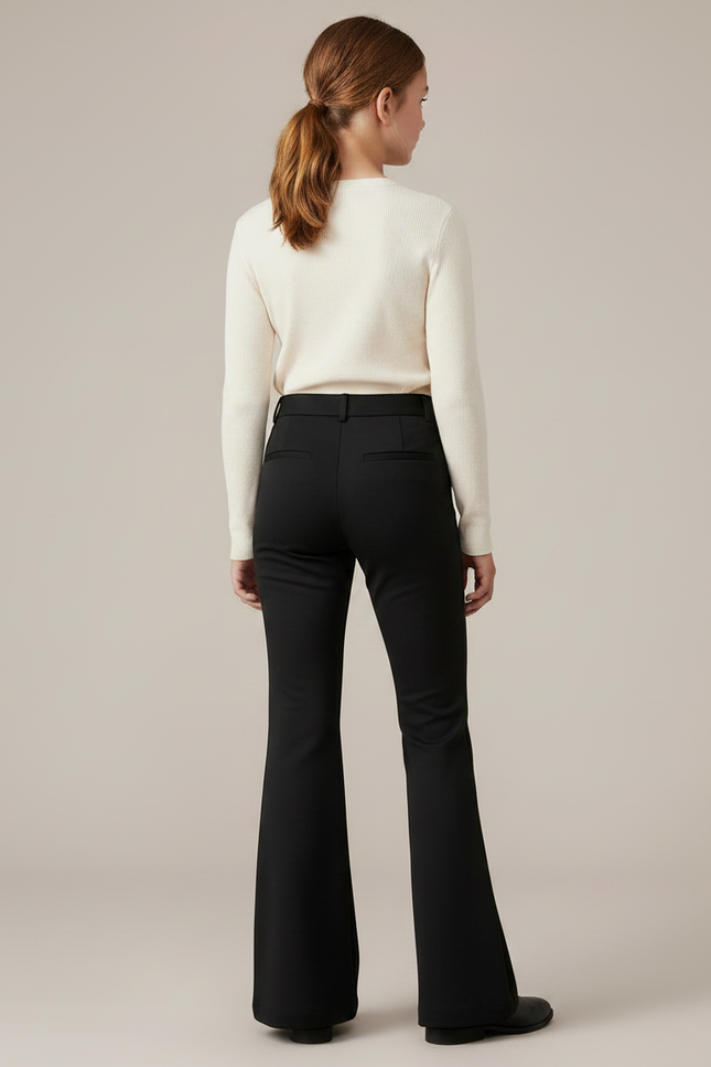 Pantalon Patte D'Éléphant Noir Évasé Stretch Confortable - Polyester - vue 2