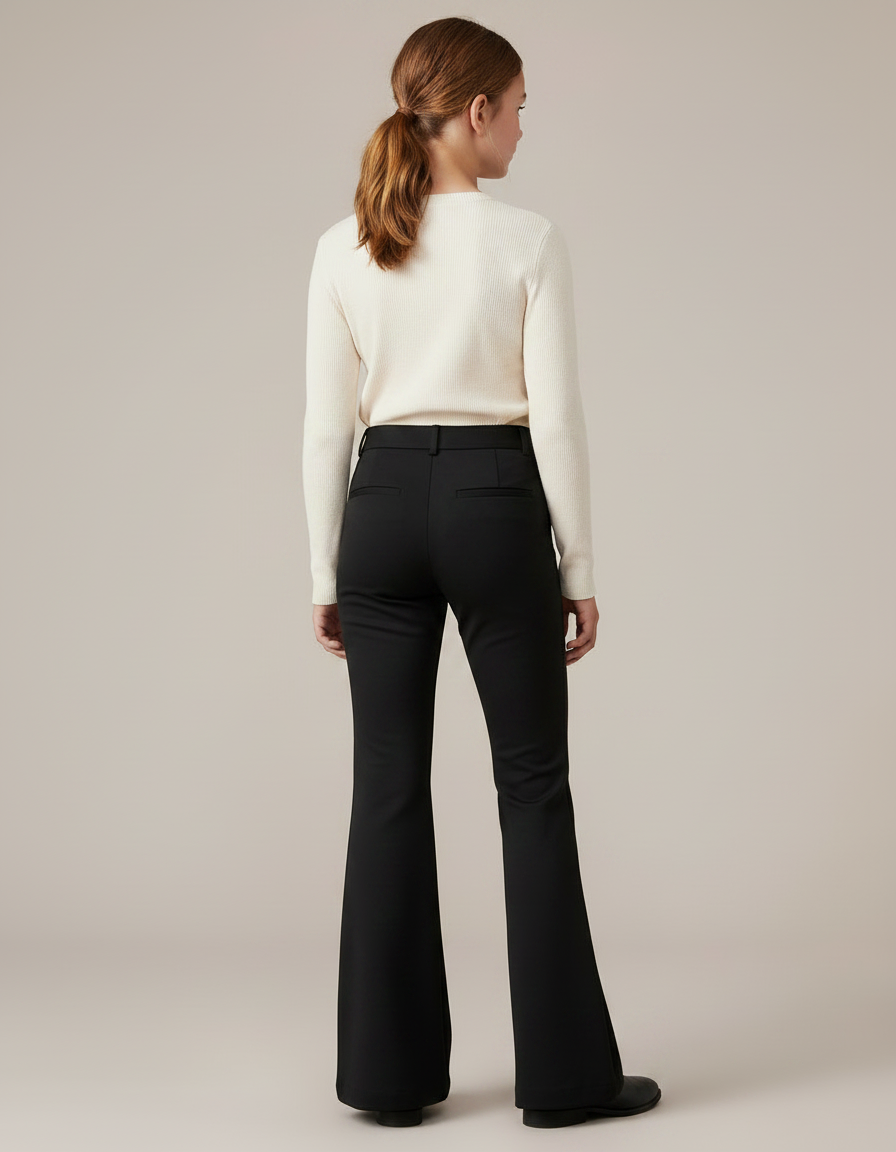 Pantalon Patte D'Éléphant Noir Évasé Stretch Confortable - Polyester - vue 2