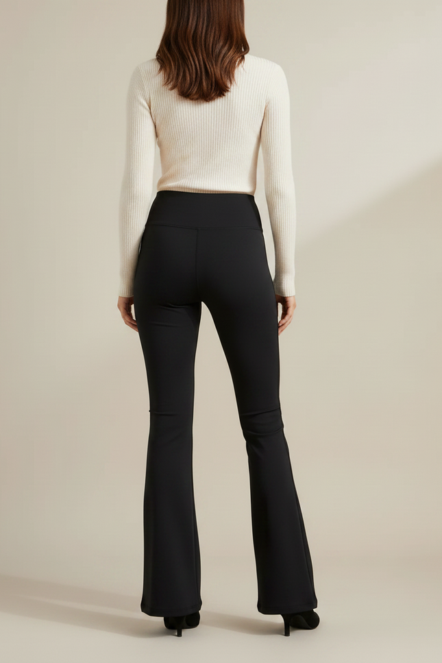 Pantalon Patte D'Éléphant Noir Taille Haute Confortable Femme - Polyester - vue 2