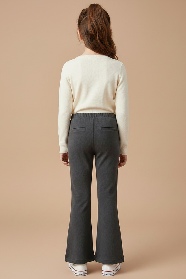 Pantalon Patte D'Éléphant Gris Uni Confortable Enfant - Molleton - vue 2