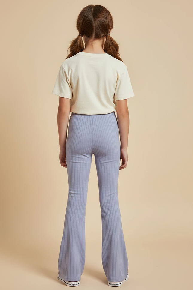 Pantalon Patte D'Éléphant Côtelé Mauve Évasé Confortable Enfant - Violet Maille - vue 2