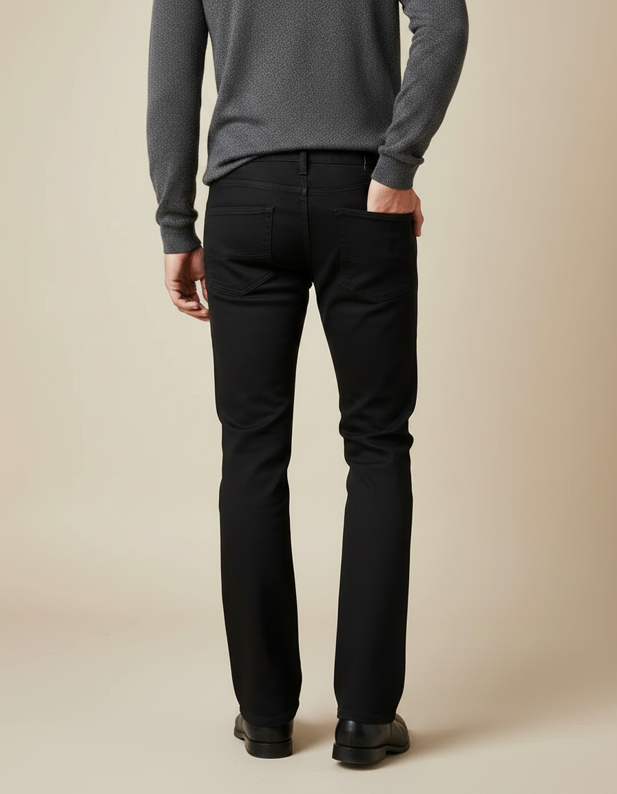 Pantalon Patte D'Éléphant Noir Homme Évasé Classique Élégant - Jean - vue 2