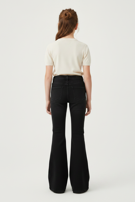 Pantalon Patte D'Éléphant Noir Évasé Simple Enfant - Jean - vue 2