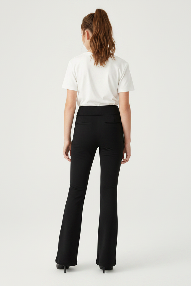 Pantalon Patte D'Éléphant Noir Évasé Élégant Confortable Fille - Polyester - vue 2
