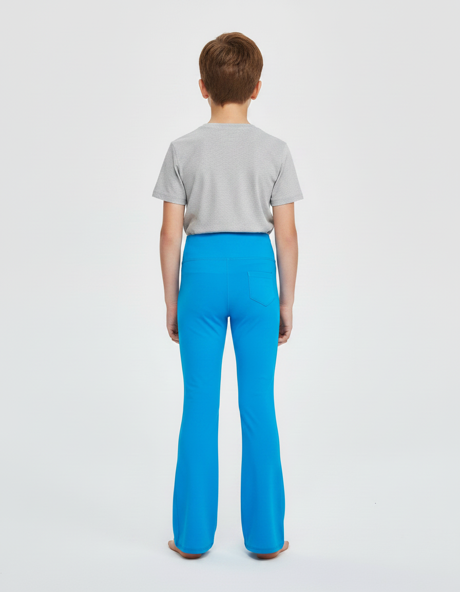 Pantalon Patte D'Éléphant Bleu Vif Enfant Yoga Confortable - Polyester - vue 2