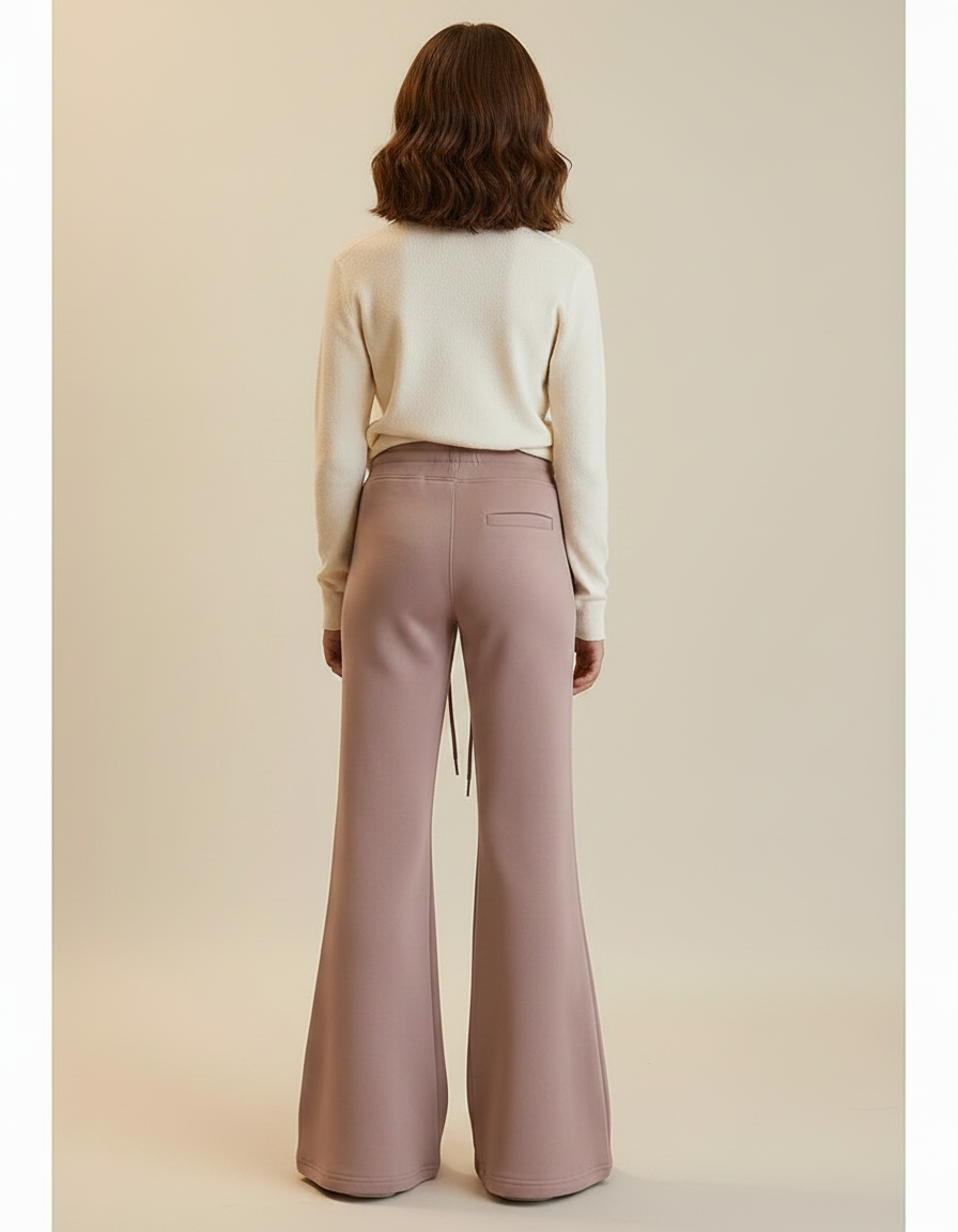 Pantalon Patte D'Éléphant Évasé Molleton Rose Décontracté Fille - vue 2