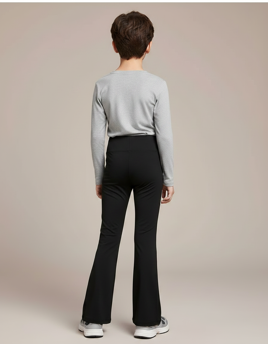 Pantalon Patte D'Éléphant Noir Évasé Slim Enfant Sport - Polyester - vue 2