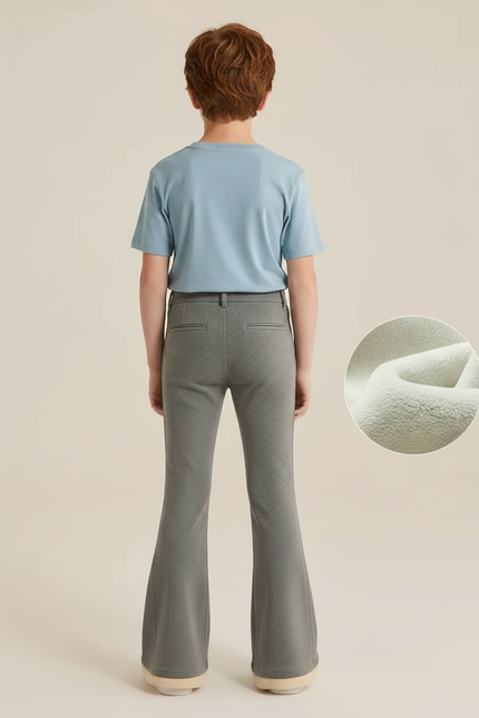 Pantalon Patte D'Éléphant Gris Doublé Polaire Confortable Enfant - Molleton - vue 2