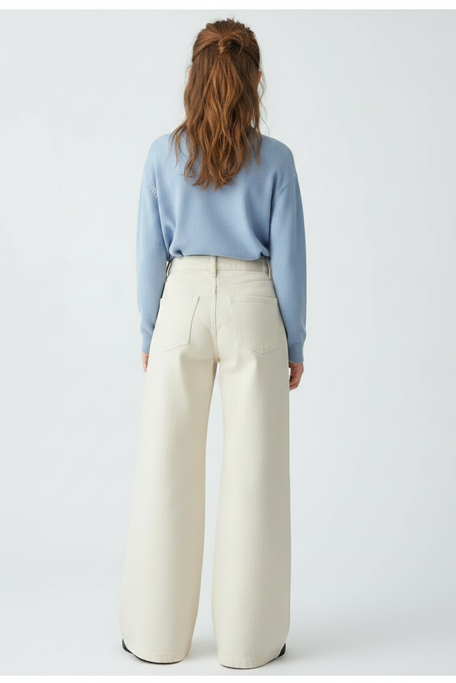 Pantalon Patte D'Éléphant Beige Ample Décontracté Enfant - Toile - vue 2