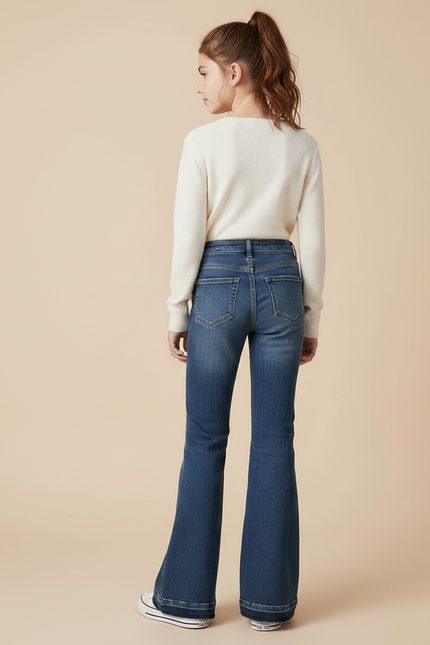 Pantalon Patte D'Éléphant Jean Bleu Décontracté Évasé - vue 2
