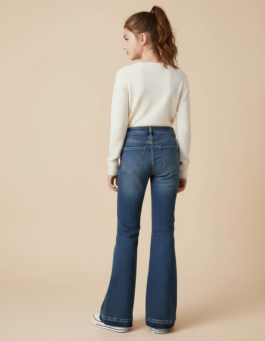 Pantalon Patte D'Éléphant Jean Bleu Décontracté Évasé - vue 2