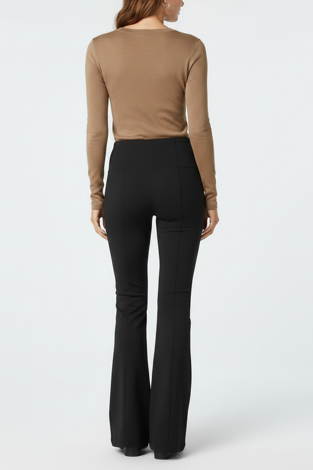 Pantalon Patte D'Éléphant Noir Taille Haute Évasé Chic - Polyester - vue 2