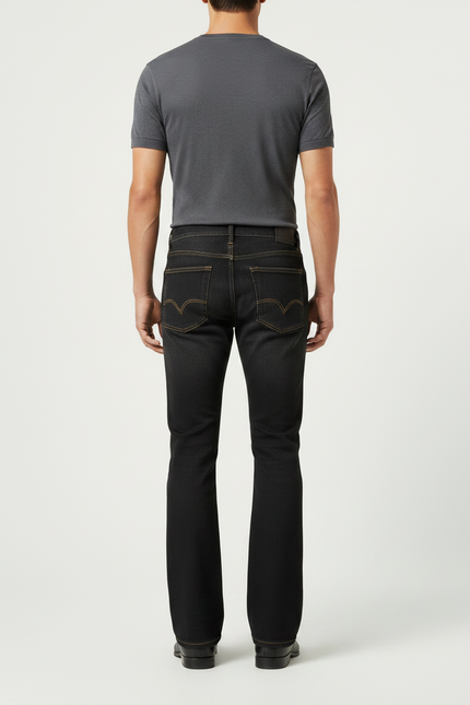 Pantalon Patte D'Éléphant Noir Jean Confortable Homme Décontracté - vue 2