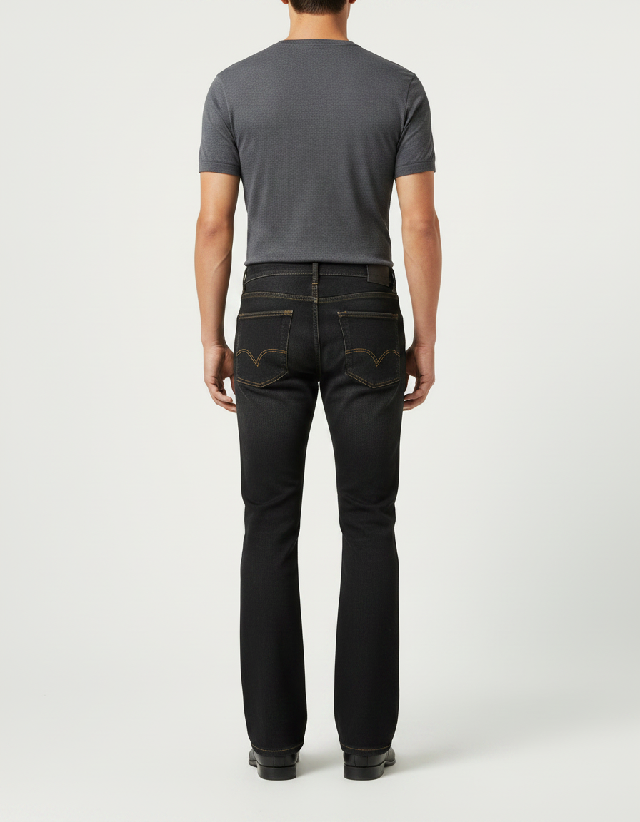 Pantalon Patte D'Éléphant Noir Jean Confortable Homme Décontracté - vue 2