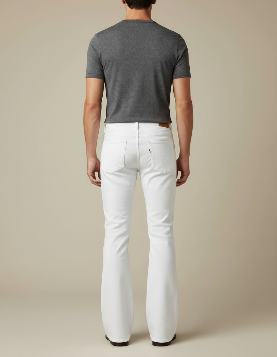 Pantalon Patte D'éléphant Blanc - Jean - vue 2