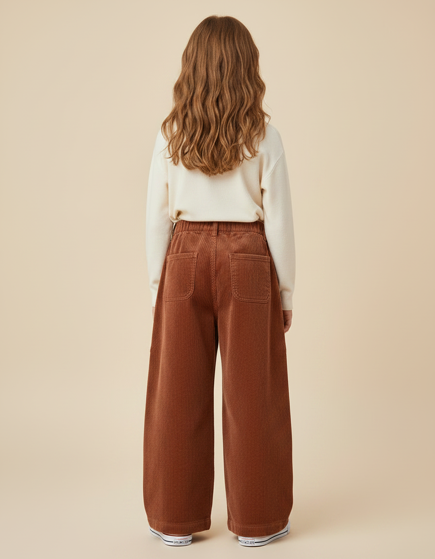 Pantalon Patte D'éléphant Orange - Cordé - vue 2