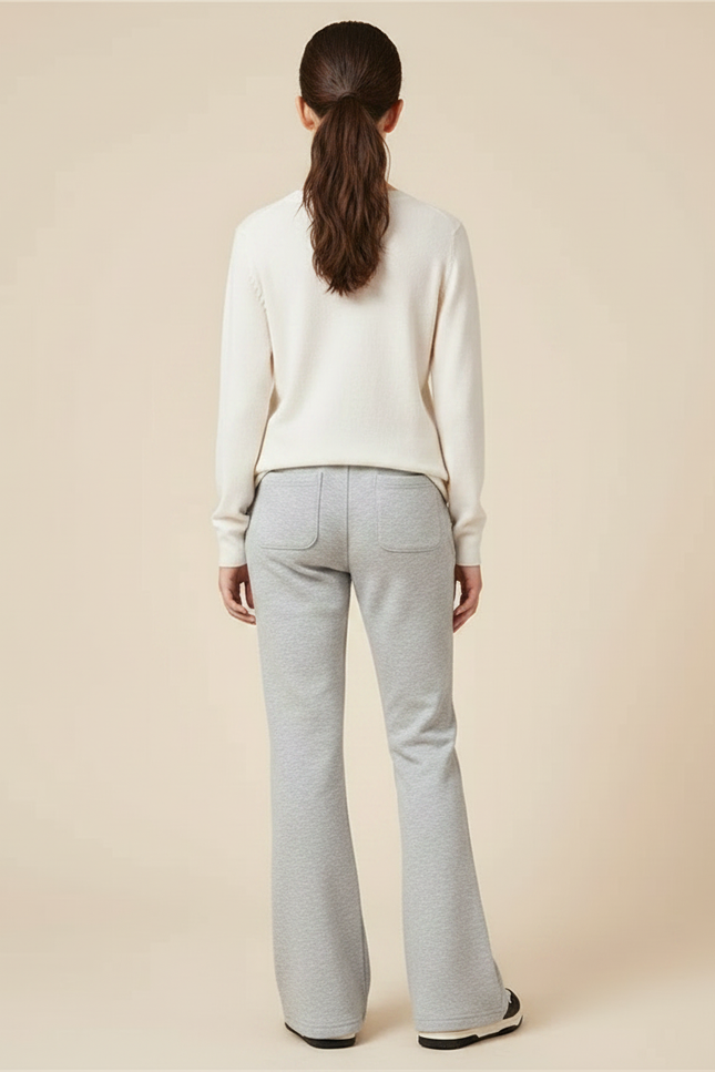 Pantalon Patte D'Éléphant Gris Décontracté Confortable Élastique Fille - Molleton - vue 2