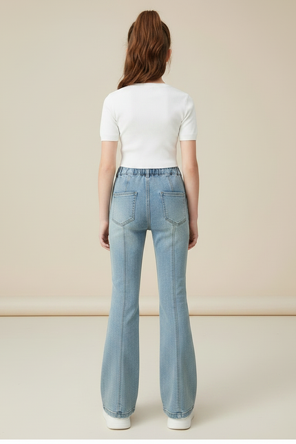 Pantalon Patte D'Éléphant Jean Bleu Clair Évasé Enfant - vue 2