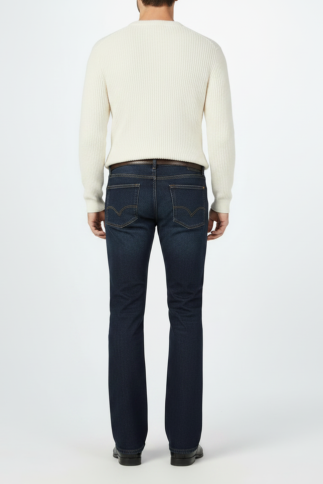 Pantalon Patte D'Éléphant Homme Bleu Denim Évasé Classique - Jean - vue 2