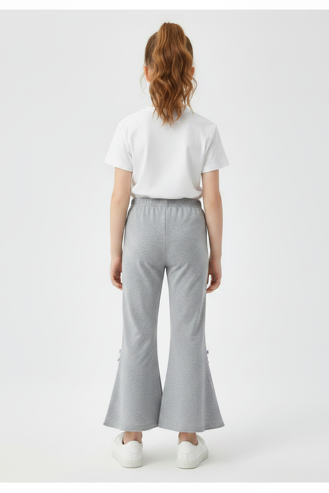 Pantalon Patte D'Éléphant Gris Évasé Kuromi Tulle Fille - Molleton - vue 2