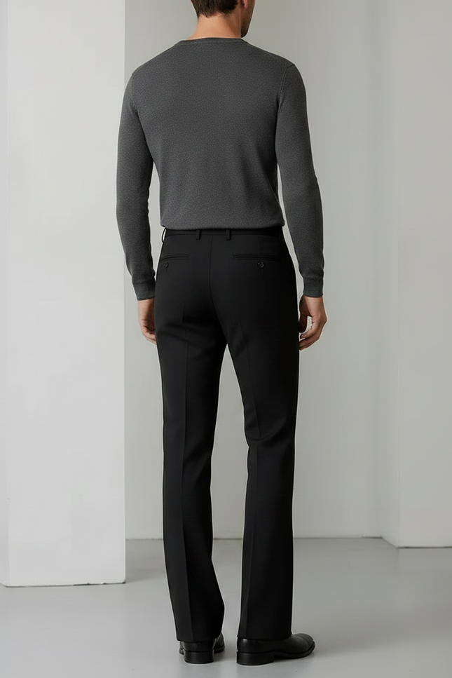 Pantalon Patte D'Éléphant Noir Homme Ajusté Élégant Classique - Polyester - vue 2