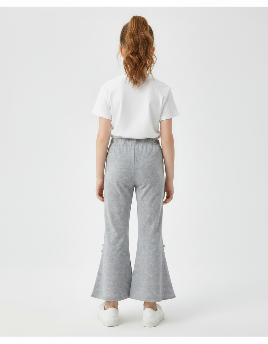 Pantalon Patte D'Éléphant Gris Évasé Kuromi Tulle Fille - Molleton - vue 2