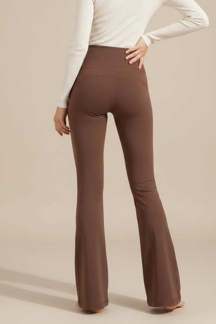 Pantalon Patte D'éléphant Femme Petite - Marron Polyester - vue 2