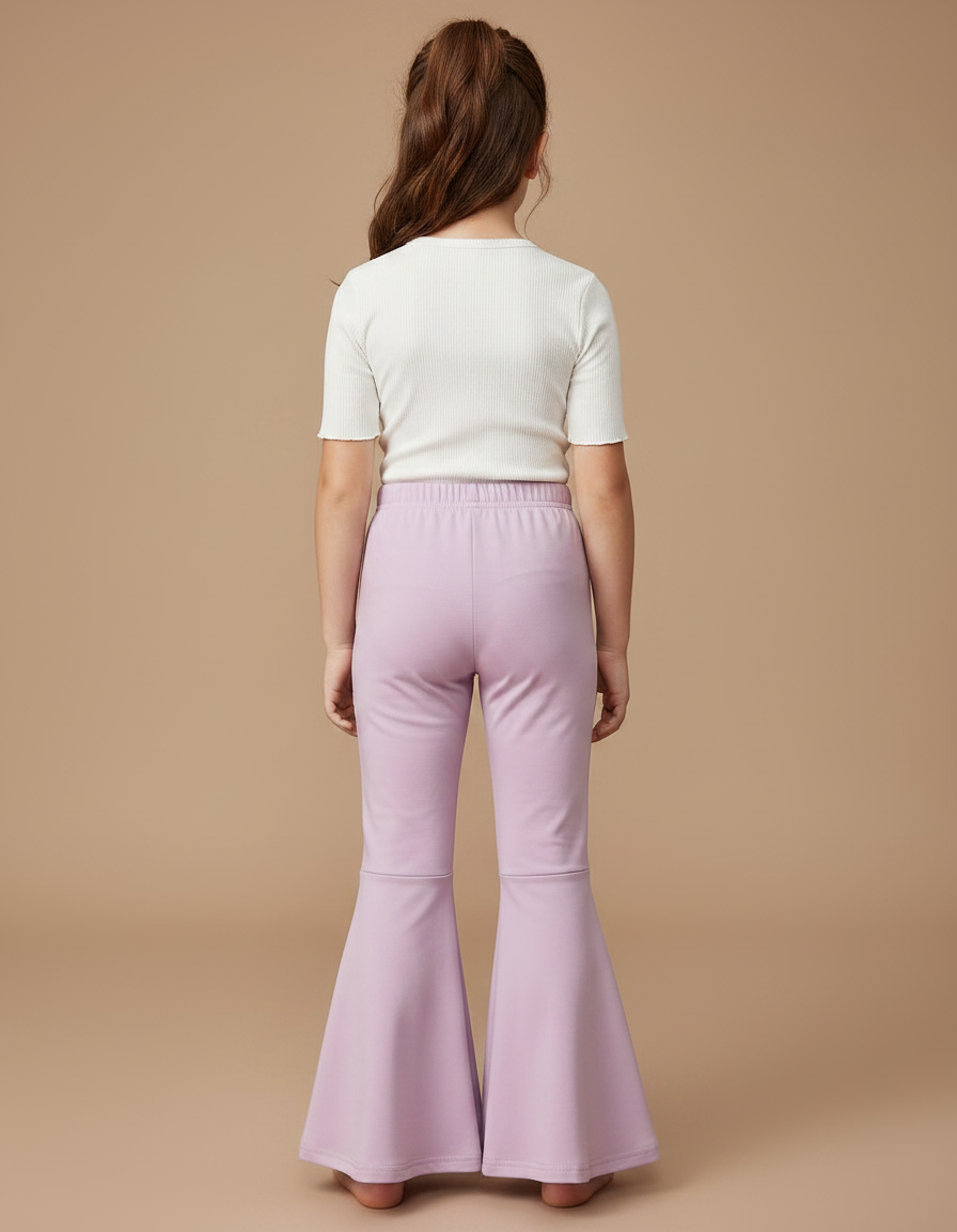 Pantalon Patte D'Éléphant Lilas Élastique Confortable Fille - Violet Polyester - vue 2