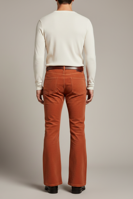 Pantalon Patte D'éléphant Vintage - Orange Cordé - vue 2