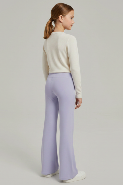 Pantalon Patte D'Éléphant Lilas Évasé Fluide Confortable Fille - Violet Maille - vue 2