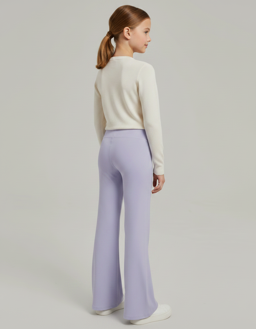 Pantalon Patte D'Éléphant Lilas Évasé Fluide Confortable Fille - Violet Maille - vue 2