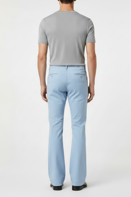 Pantalon Patte D'Éléphant Bleu Clair Stretch Élégant Homme - Polyester - vue 2