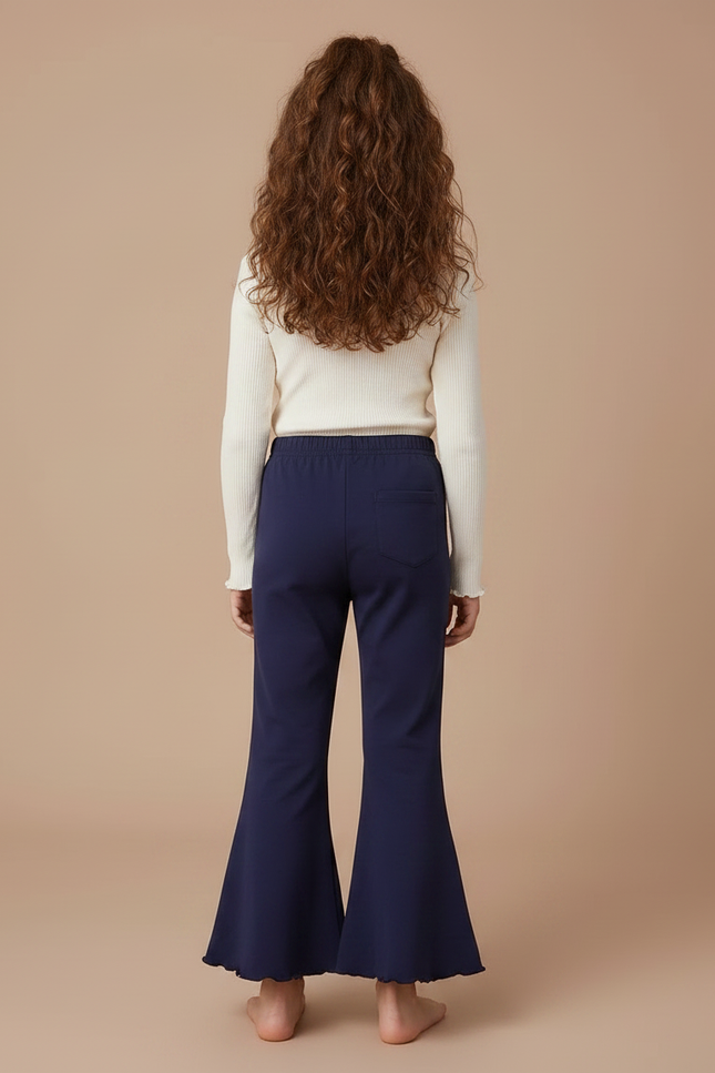 Pantalon Patte D'Éléphant Bleu Marine Évasé Imprimé Cinnamoroll Tulle - Molleton - vue 2
