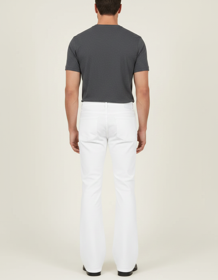 Pantalon Blanc Patte D Éléphant - Jean - vue 2