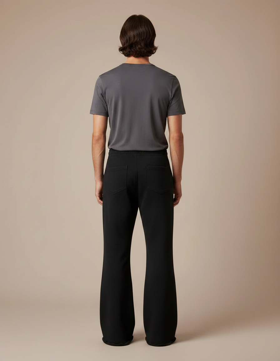 Pantalon Patte D'Éléphant Noir Imprimé Animal Ample Coton - Molleton - vue 2